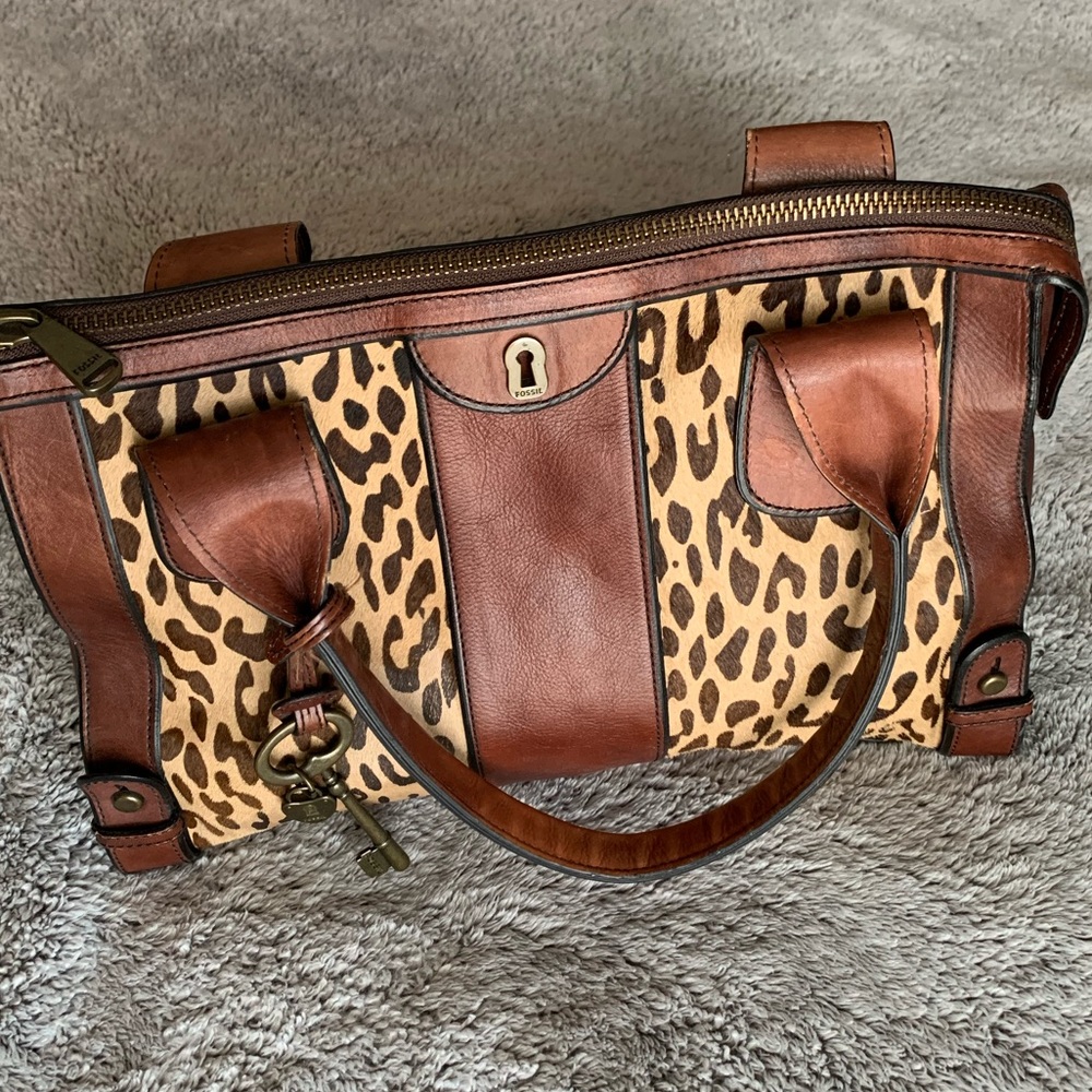 Fossil Leopard Tote - Preloved